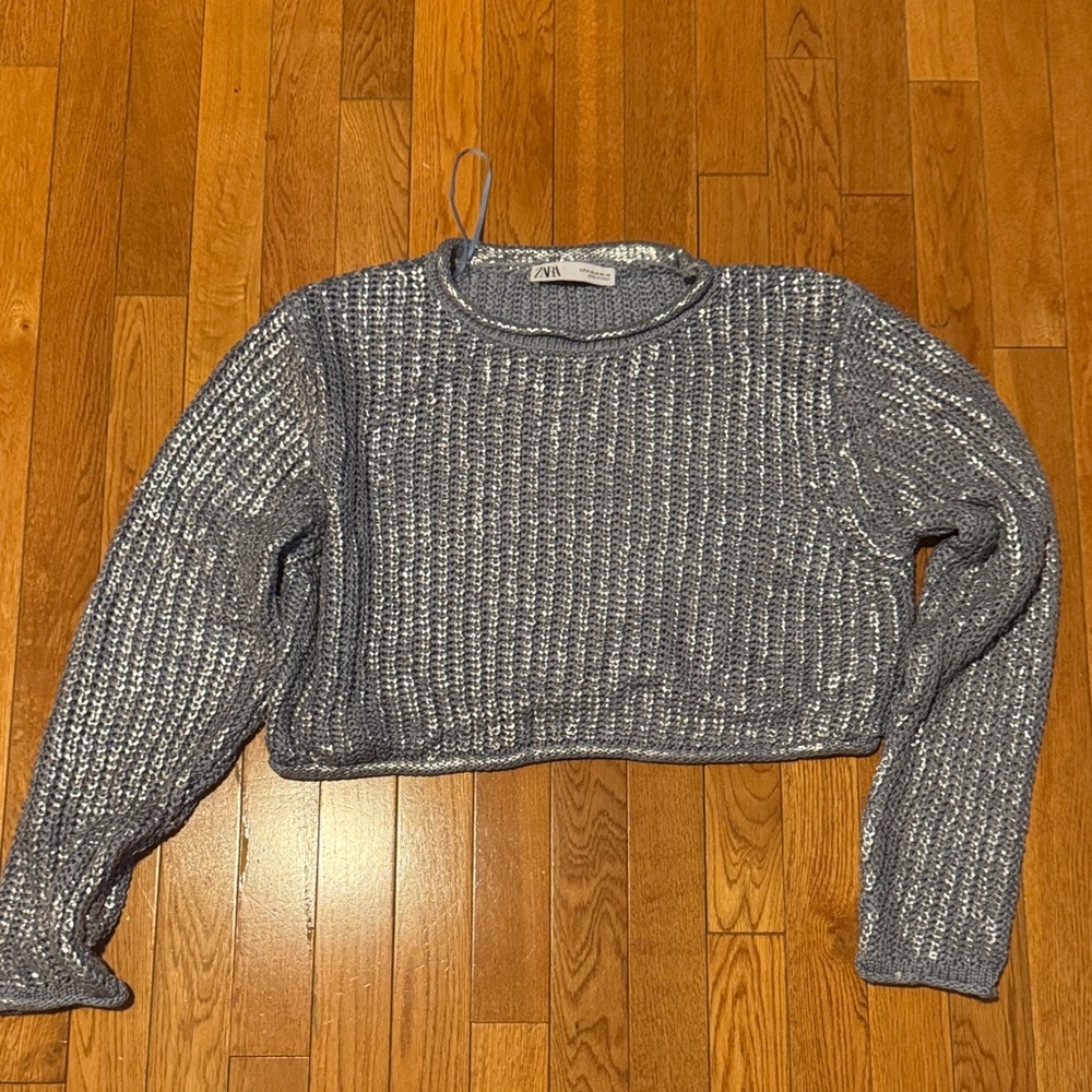 Zara Blue/Silver Knit Sweater